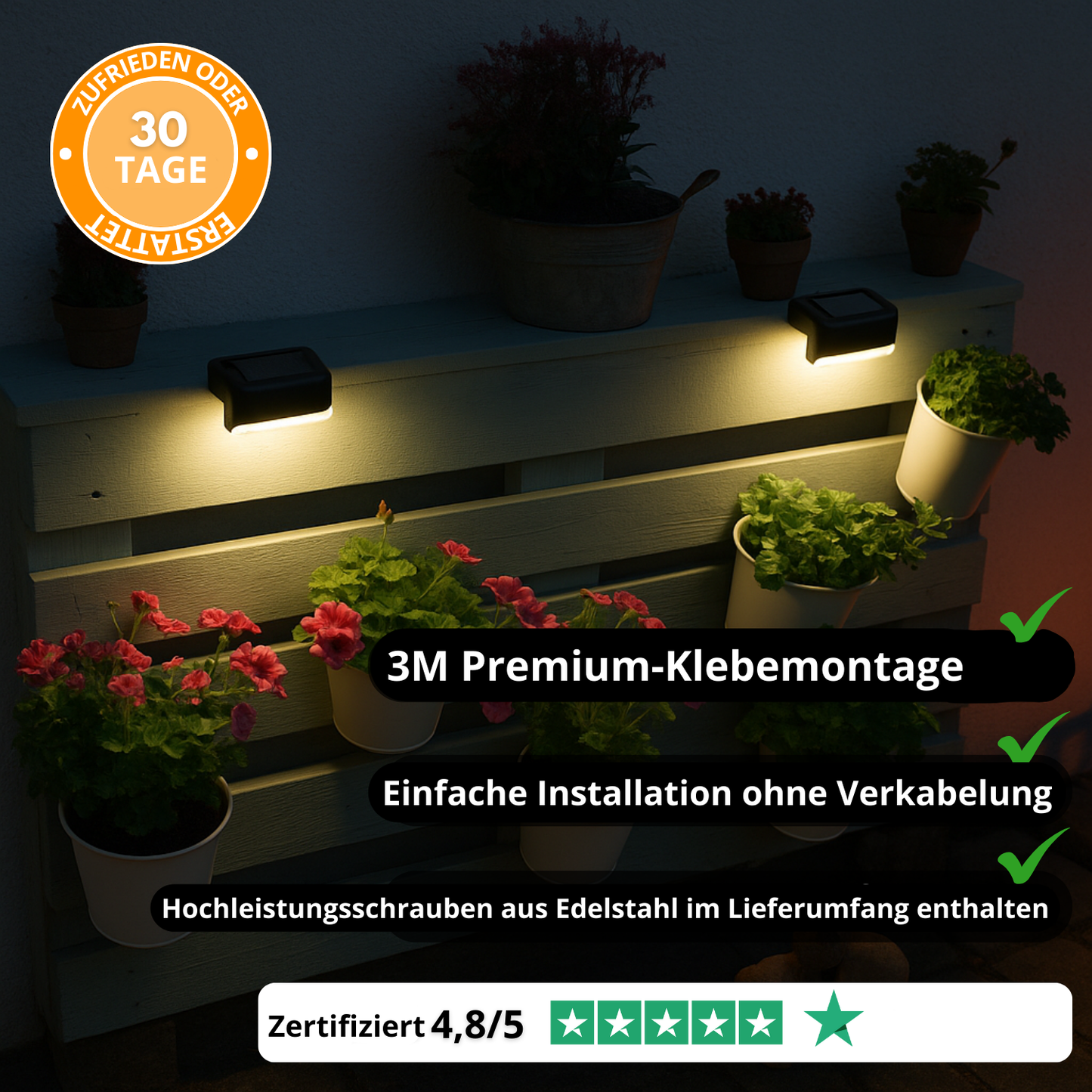LumiStep PRO – Kabellose, intelligente Solar-Außenbeleuchtung