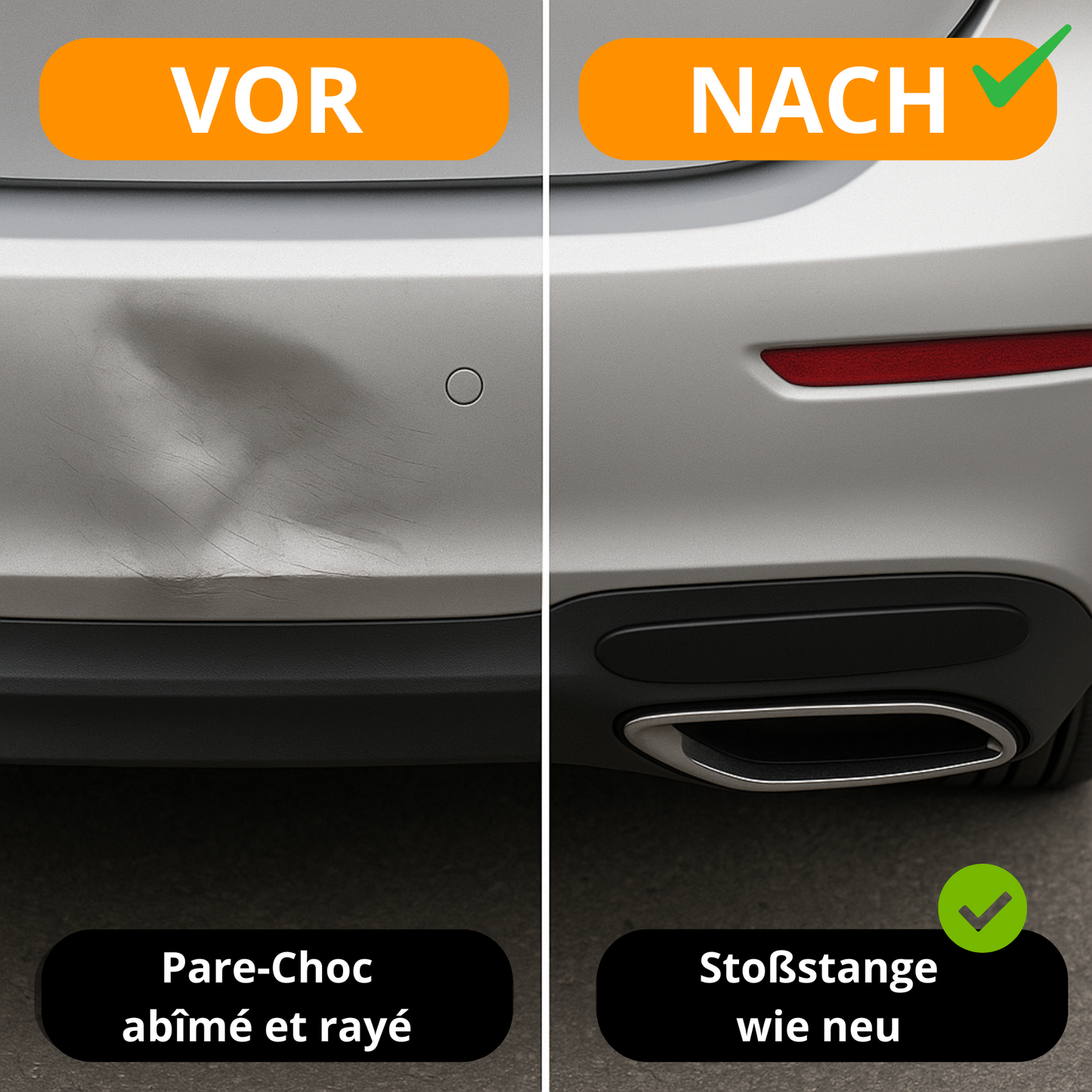 Auto-Stoßstangenschutzaufkleber – Kratzfest vorne/hinten – Einfach anzubringen