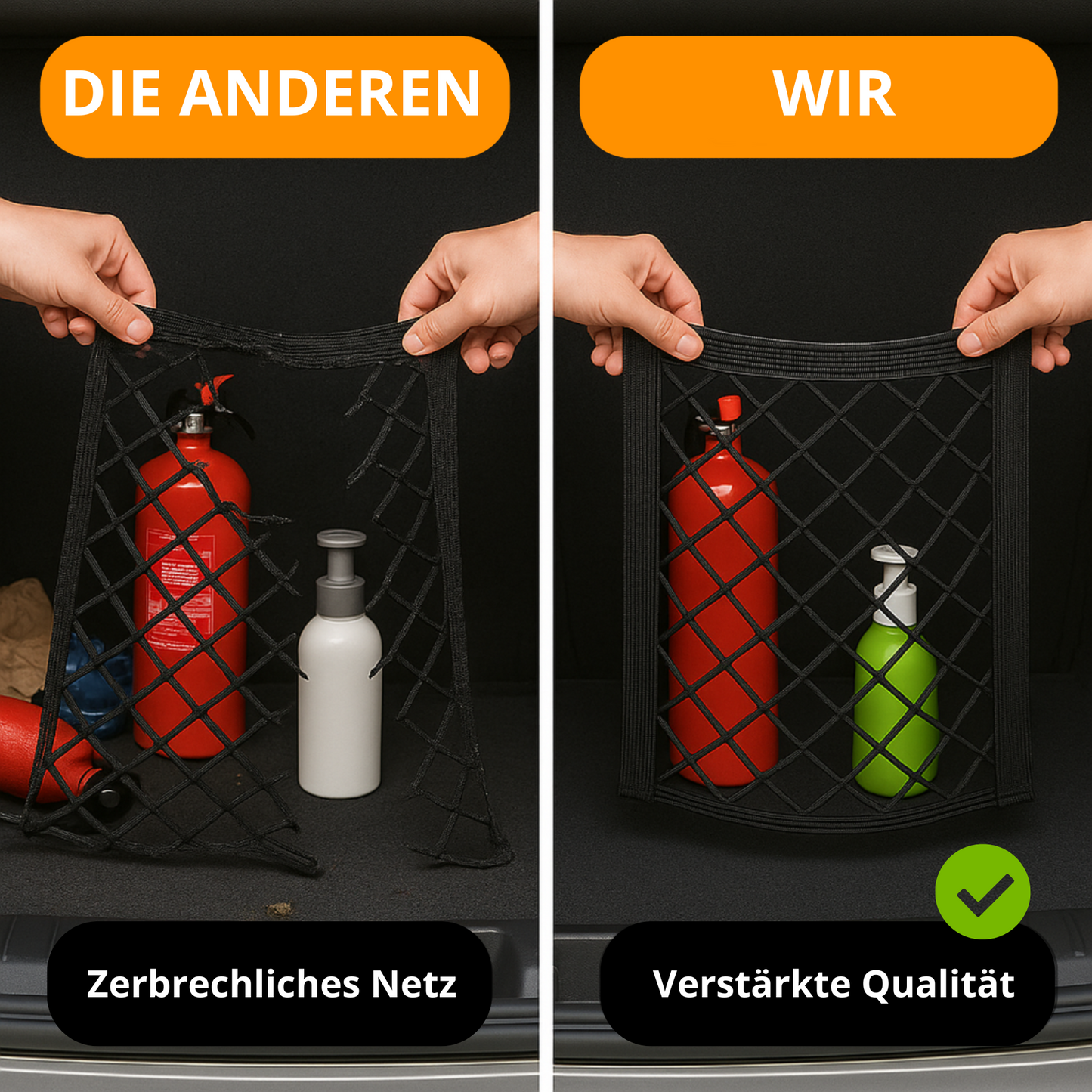 Selbstklebendes Kofferraum-Aufbewahrungsnetz – Auto-Organizer