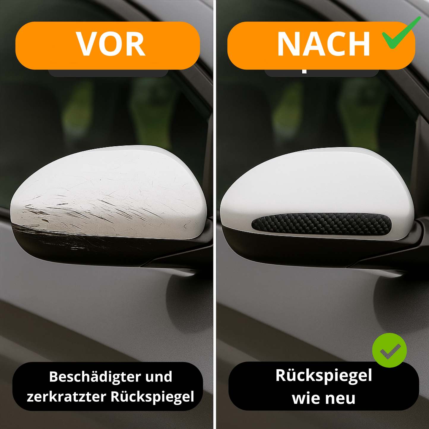 Auto-Rückspiegelschutz – Kratzfeste Aufkleber für Auto-Außenspiegel (2 Stück)