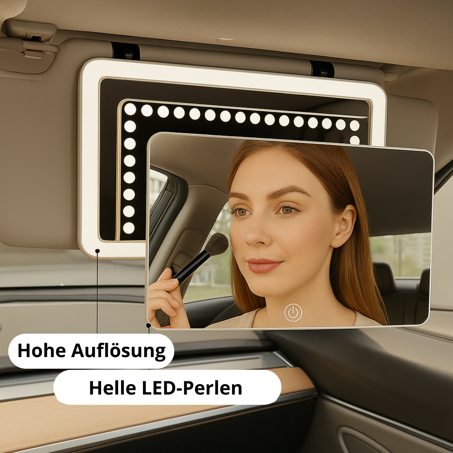 LED-Auto-Schminkspiegel – Touch-Licht & wiederaufladbar
