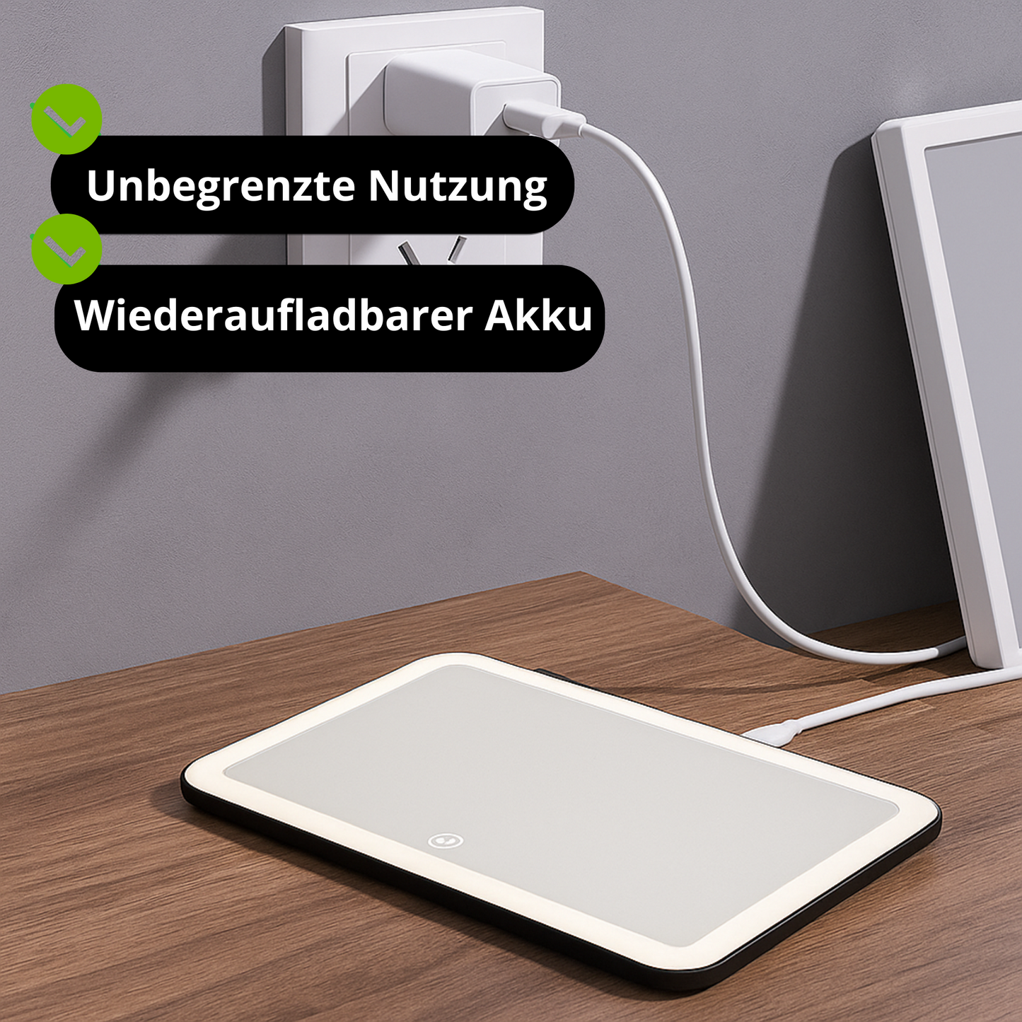 LED-Auto-Schminkspiegel – Touch-Licht & wiederaufladbar