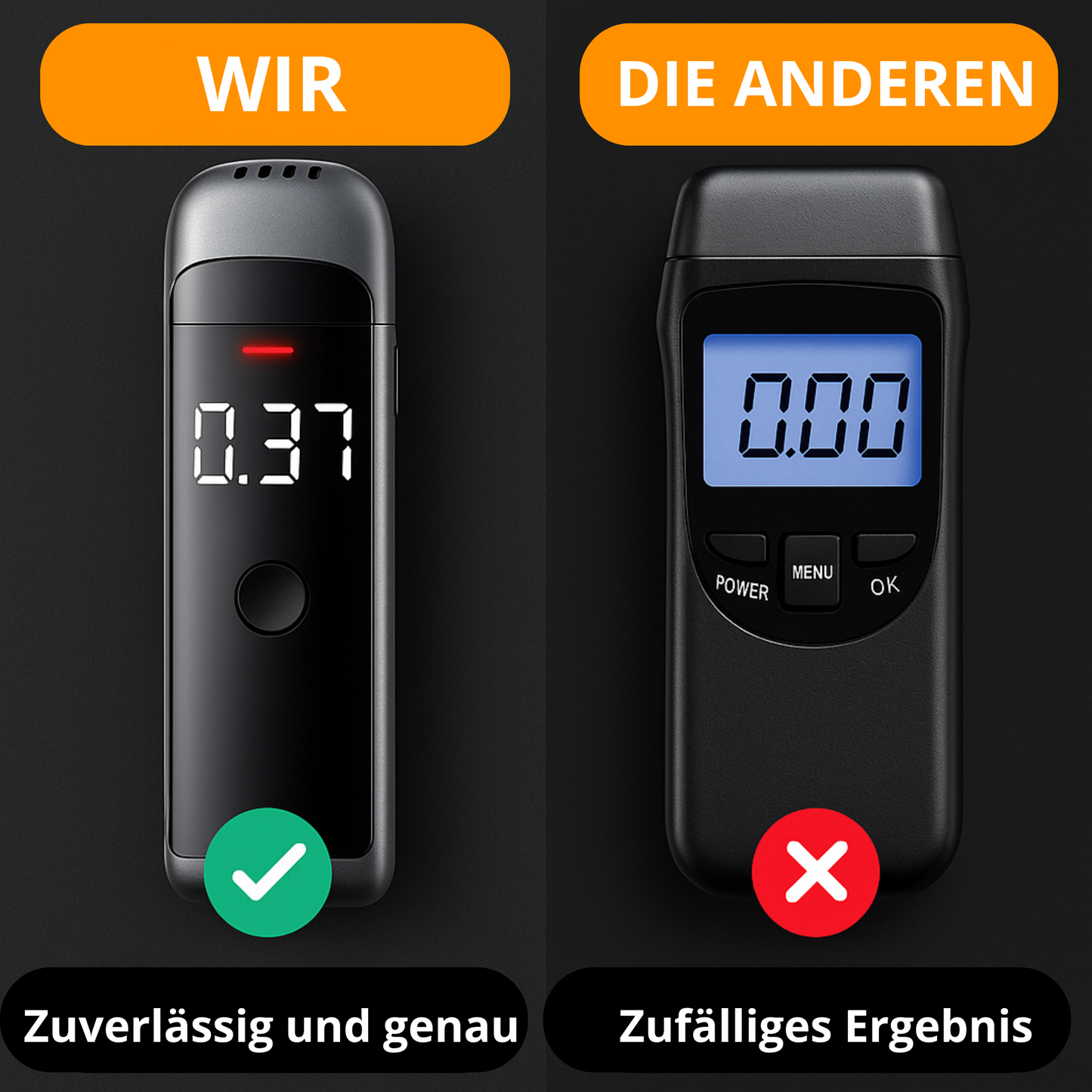 Tragbarer elektronischer Alkoholtester – Präziser LED-Alkoholtest