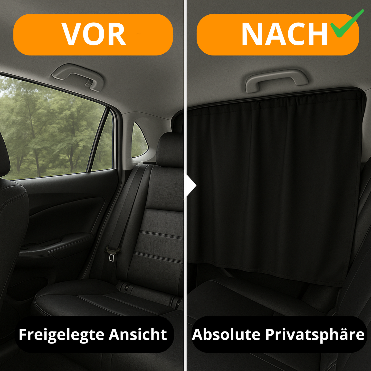 4-teilige Auto-Sichtschutzvorhänge