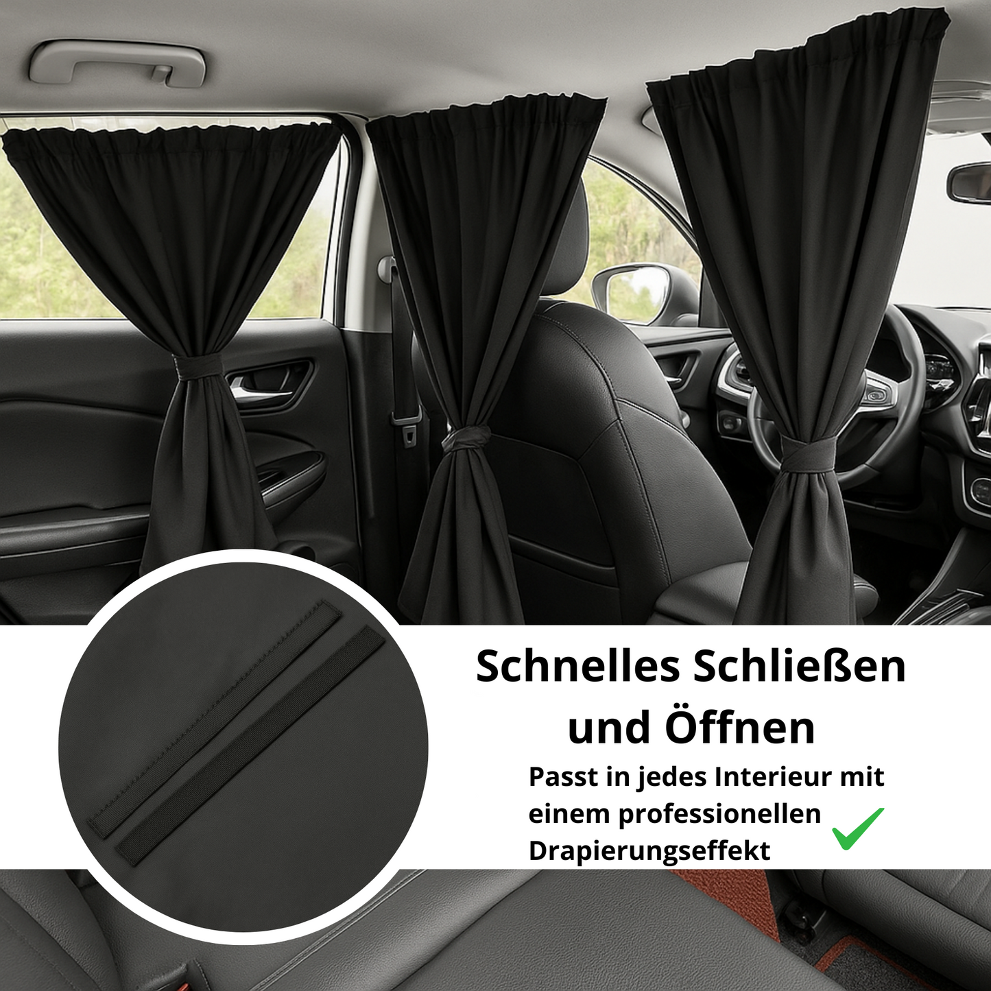 4-teilige Auto-Sichtschutzvorhänge