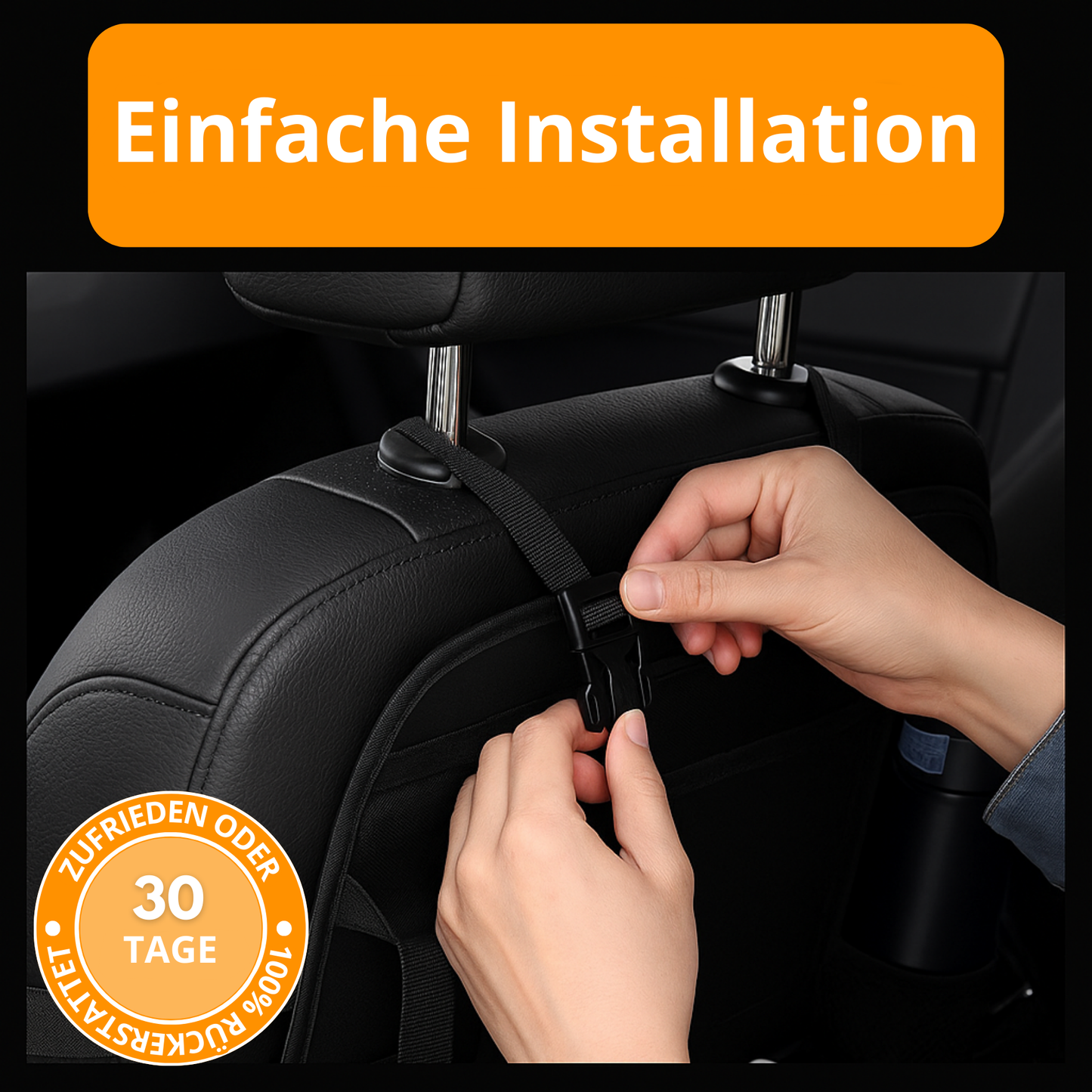 Premium-Autositz-Organizer aus PU-Leder mit klappbarem Tisch