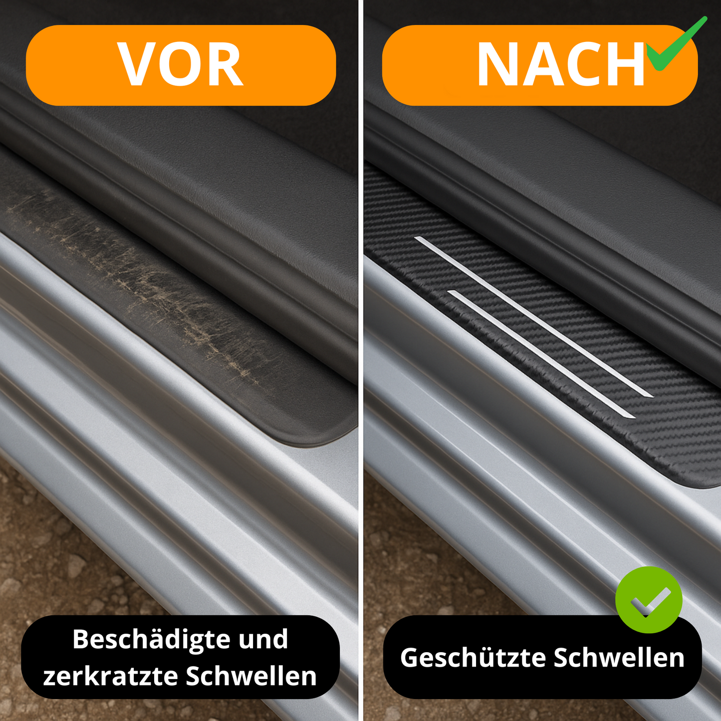 Auto-Einstiegsleistenaufkleber – Universeller Kratzschutz für alle Marken