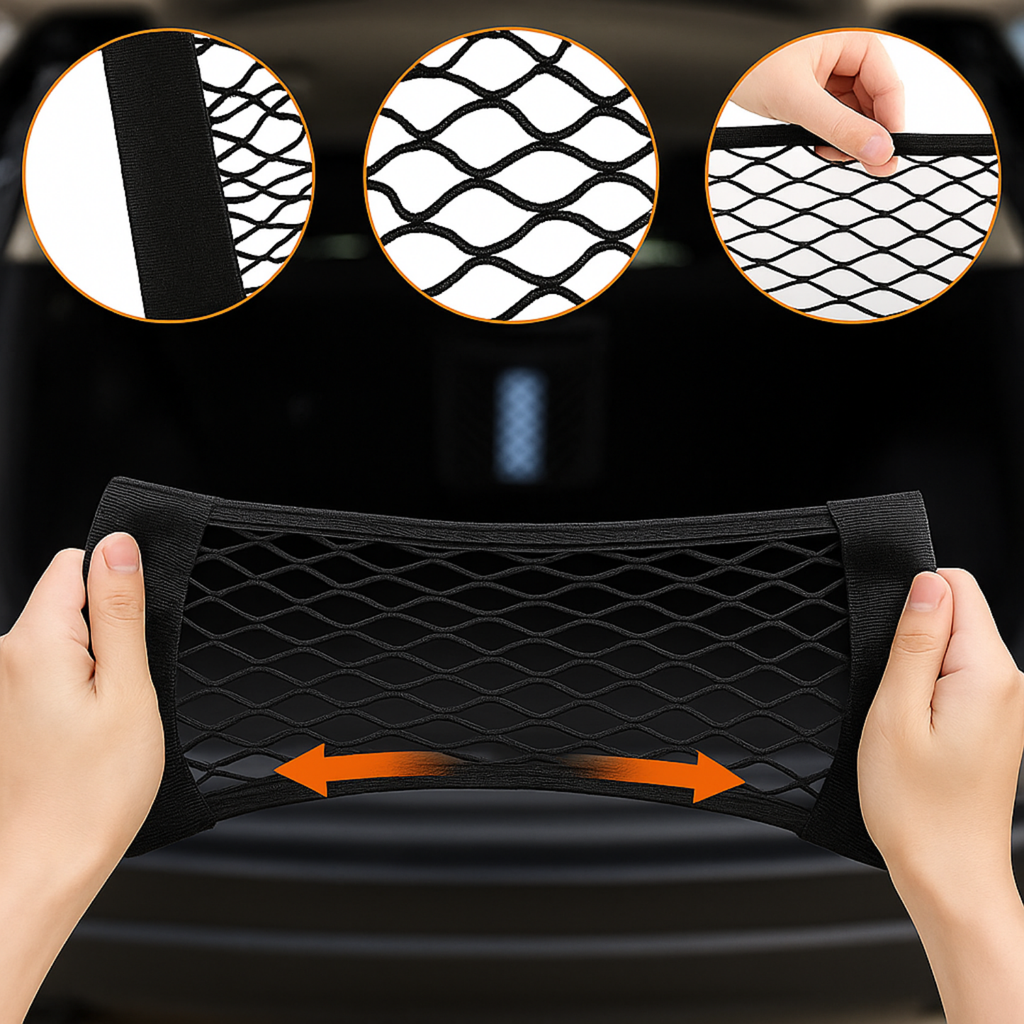 Selbstklebendes Kofferraum-Aufbewahrungsnetz – Auto-Organizer