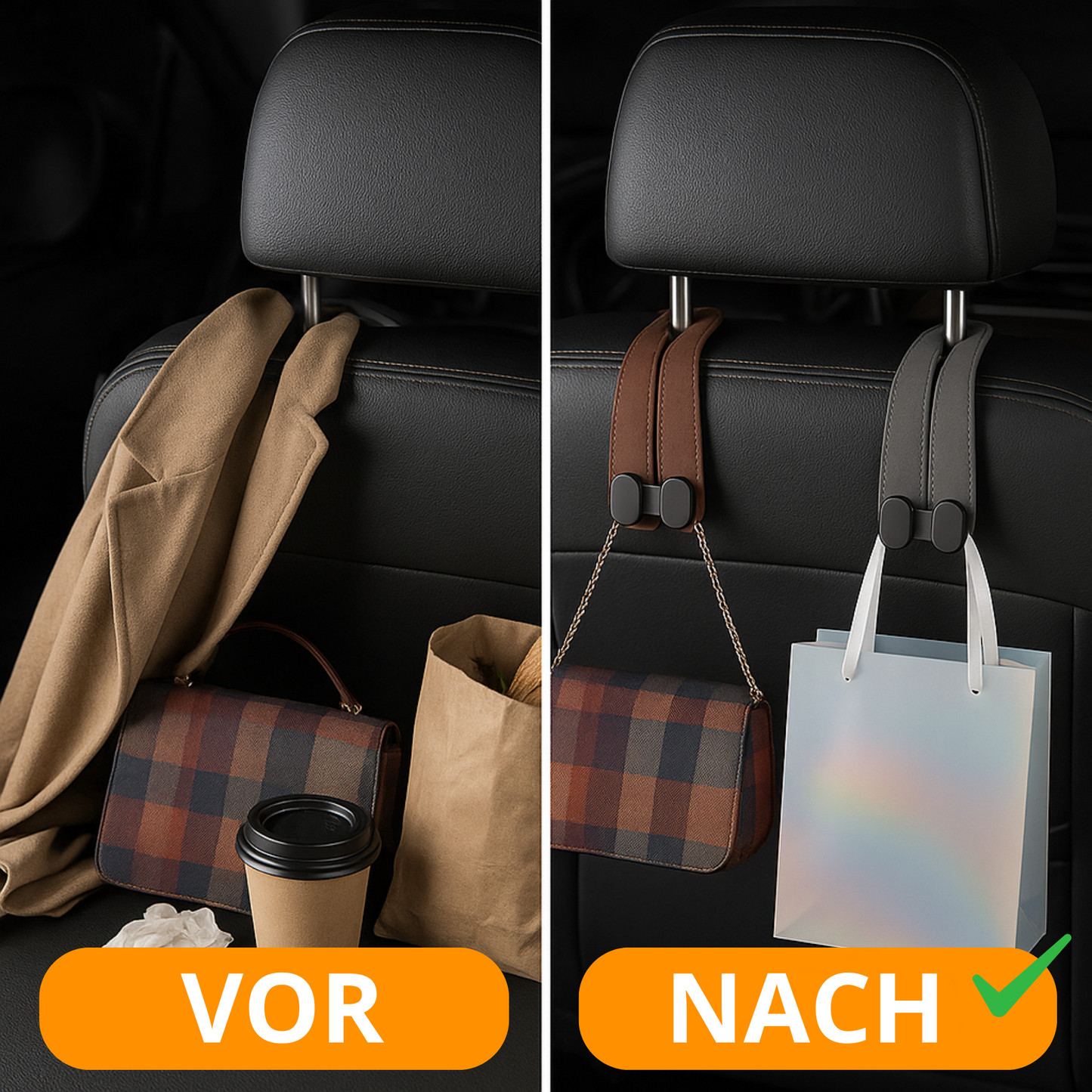 Universal-Autotaschenhalter - Autotaschenhalter aus Leder