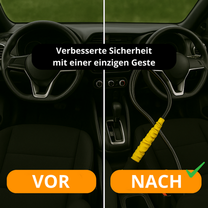 Auto-Lenkrad- und Sicherheitsgurtschloss – Verstärktes Stahlkabel + 3 Schlüssel – SUV, LKW, Autosicherheit