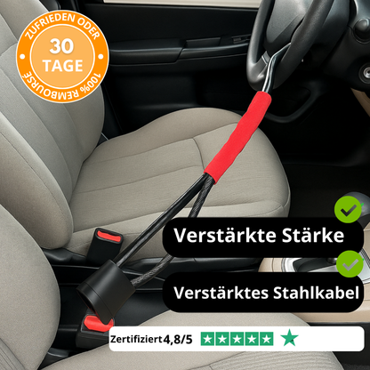Auto-Lenkrad- und Sicherheitsgurtschloss – Verstärktes Stahlkabel + 3 Schlüssel – SUV, LKW, Autosicherheit