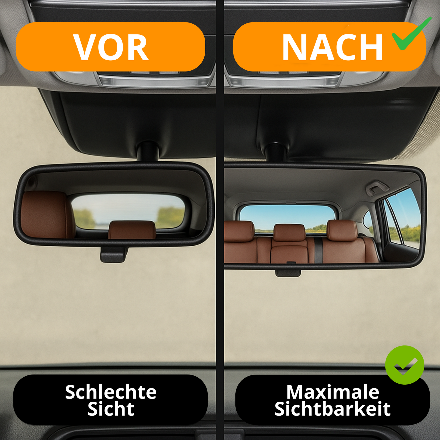 Weitwinkel-Innenrückspiegel fürs Auto – Panoramasicht, universelle Installation und erhöhte Sicherheit