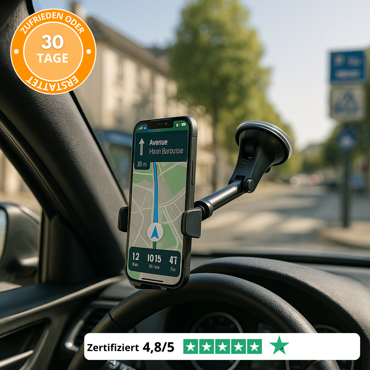 Universelle Autotelefonhalterung – 360° Saugnapf