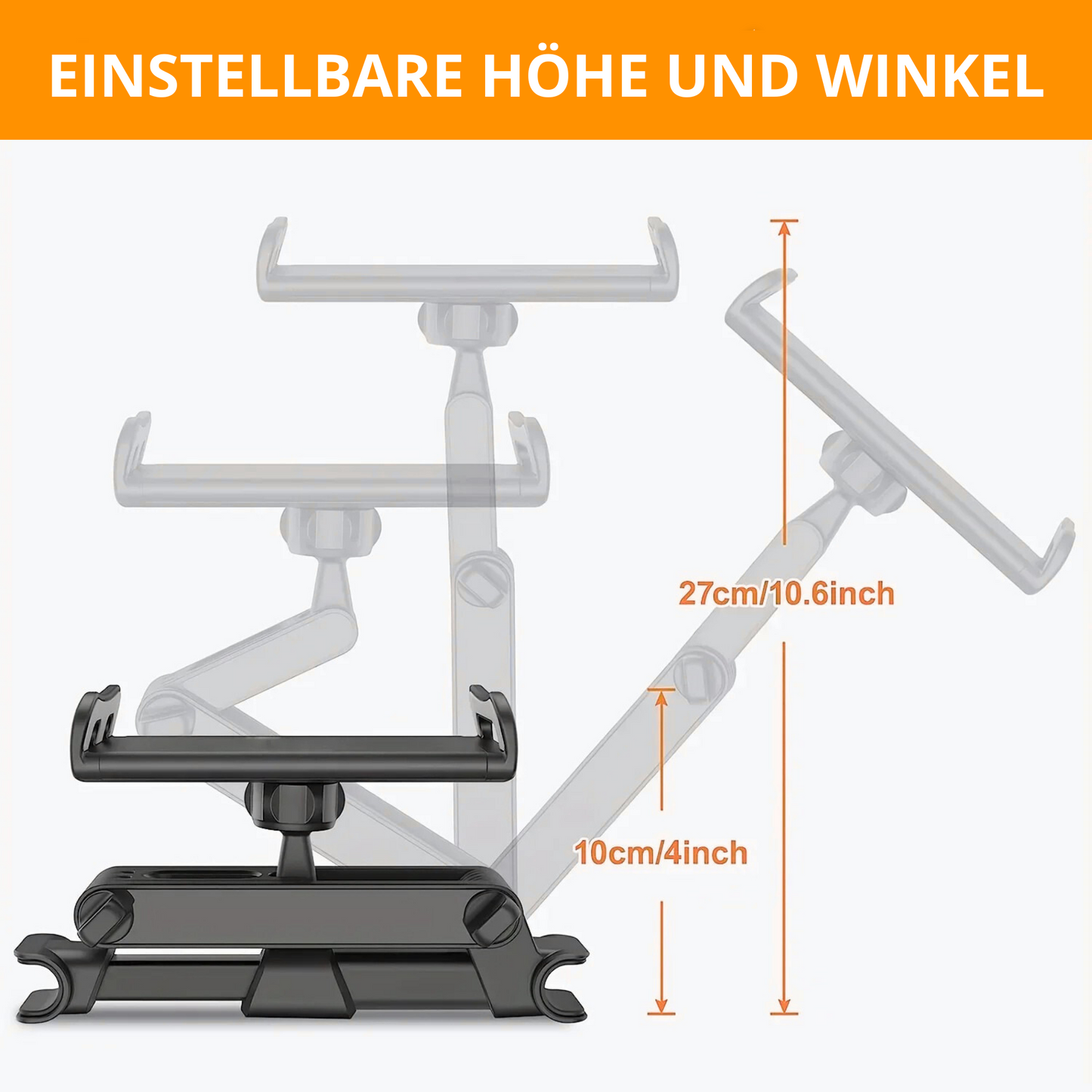 Universal-Autohalterung für Tablets & Smartphones – Verstellbare Kopfstütze