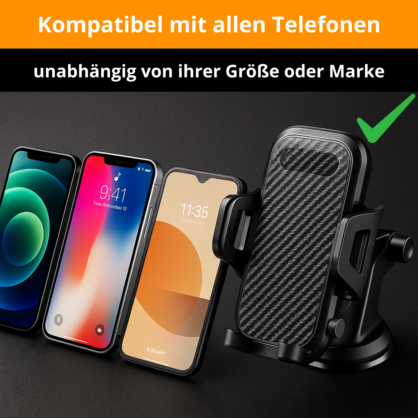 Universelle Autotelefonhalterung – 360° Saugnapf