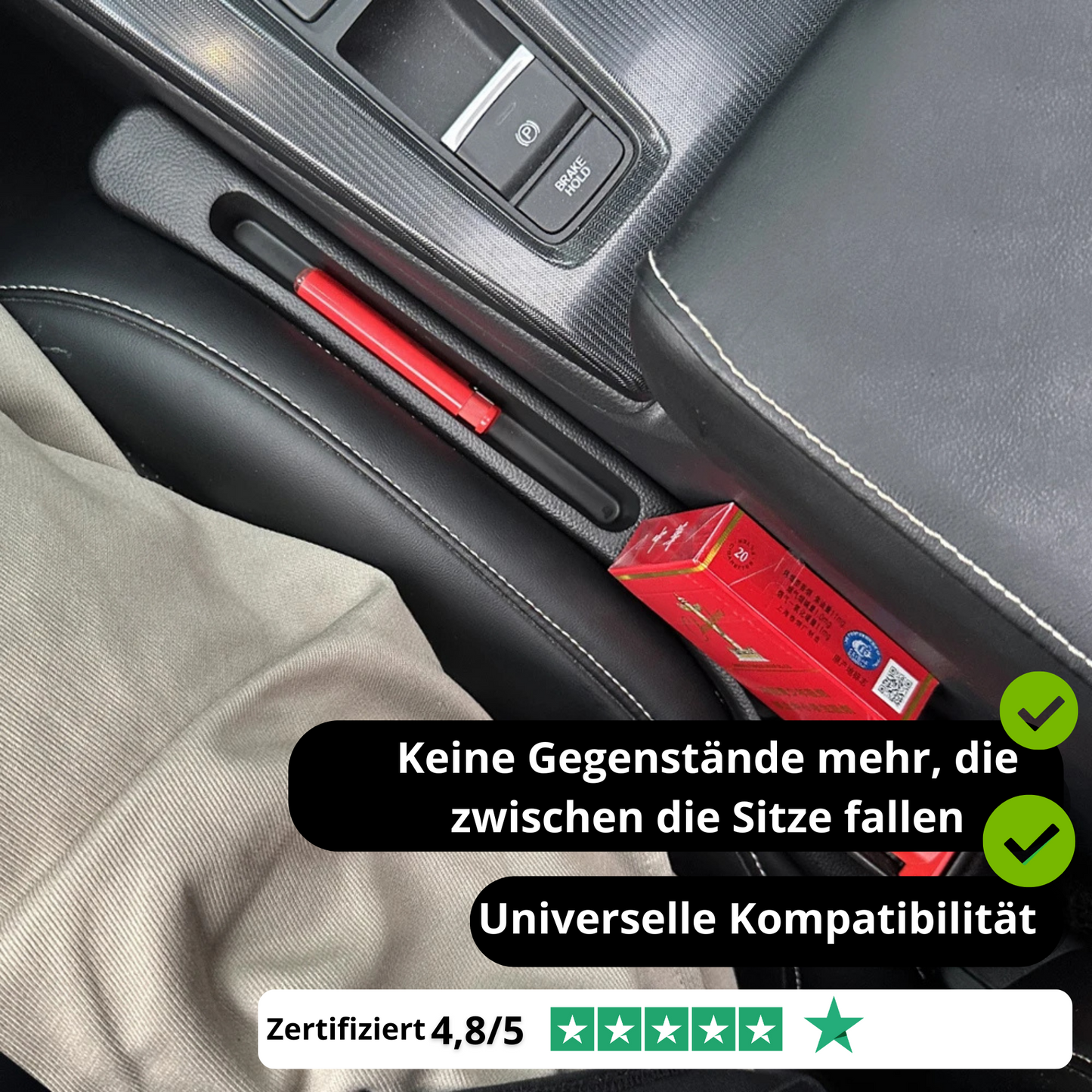 Anti-Fall-Objekt Auto - Füllt den Raum zwischen Sitz und Konsole (2 STK)