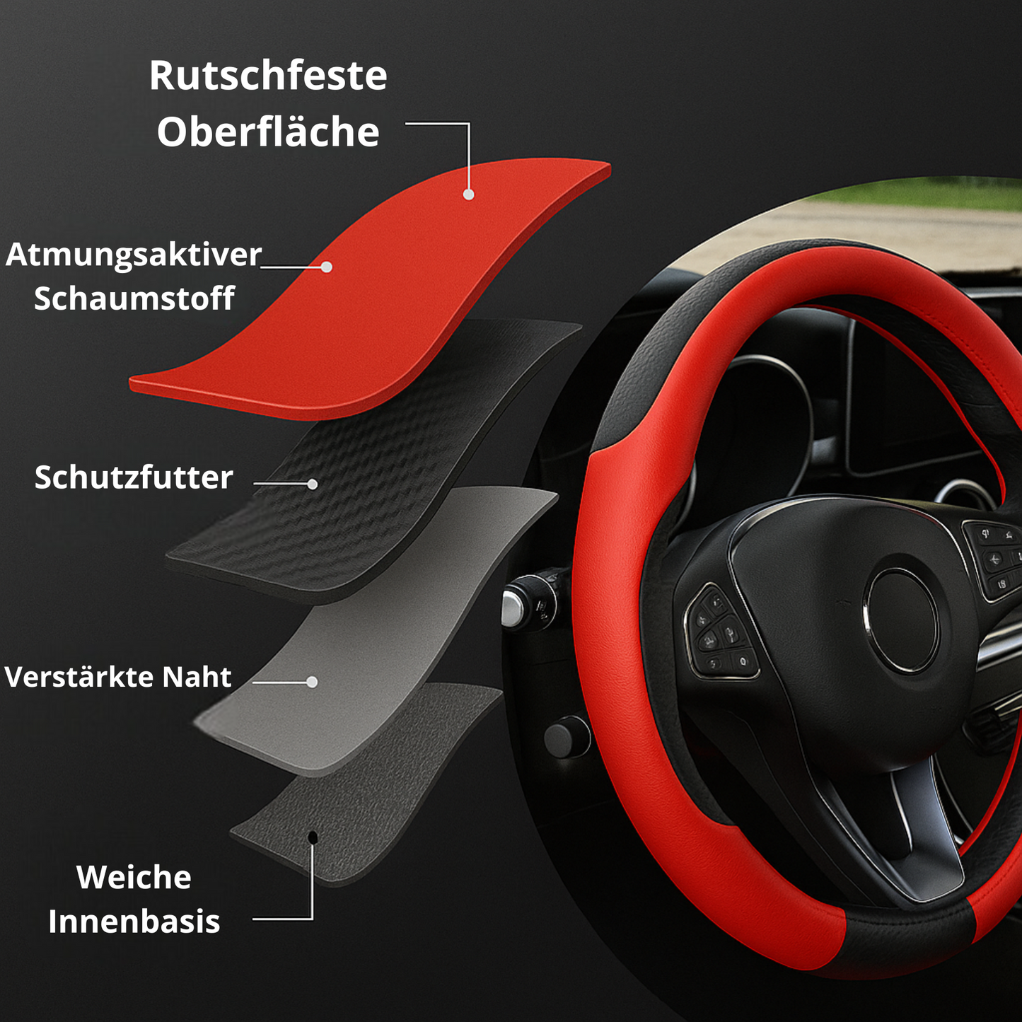 Lenkradbezug aus Kunstleder – Komfort & Eleganz