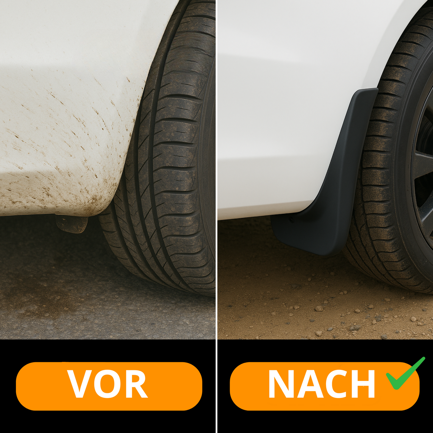 Universal Auto Schmutzfänger (4 Stück) - Spritzschutz für Vorder- und Hinterräder